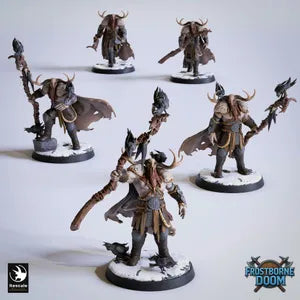 Vargir Mages - set of 5 (Sculpted by Rescale Miniatures) - 3D Printed Miniature