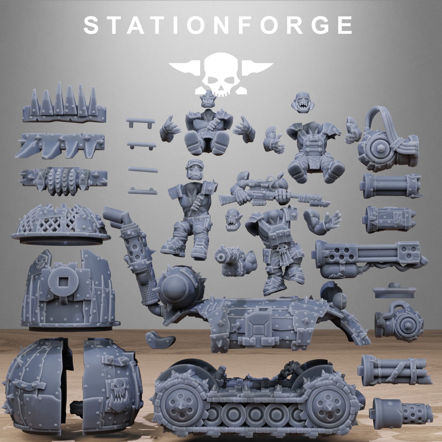 Orkaz Mini Tank - full kit (Sculpted by Stationforge)