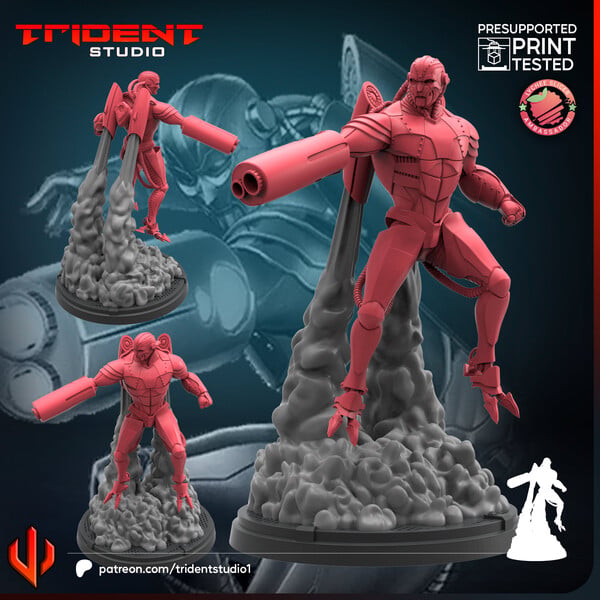 Doom Bot Blaster (Fan art sculpted by Trident Studio) (Crisis Protocol Proxy/Alternative)