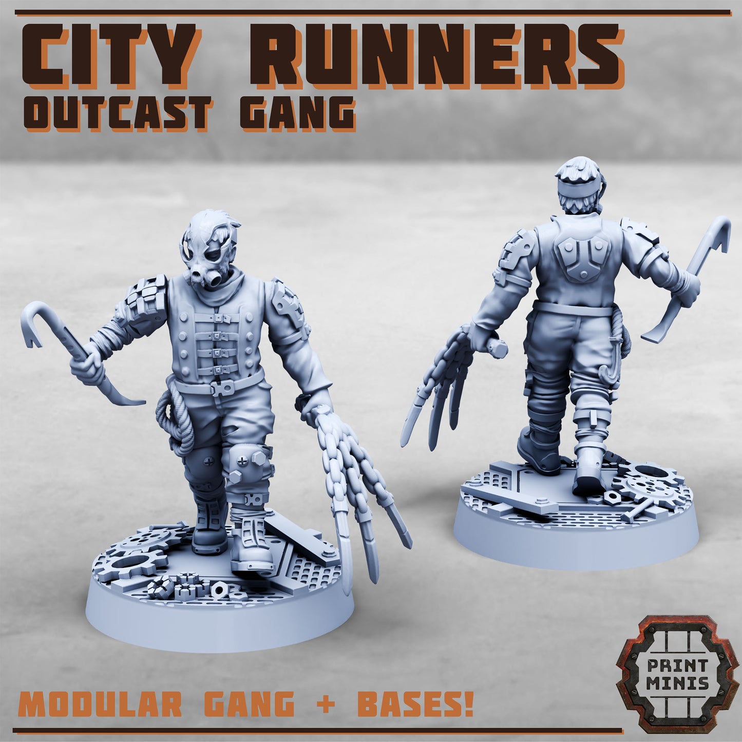City Runner Gang w/ Bases - set of 10 (Sculpted by PrintMinis)
