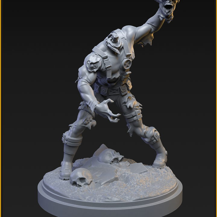 Zombie Cyclops 40mm on 35mm Base (Sculpted by C27 Studios) - 3D Printed Miniature