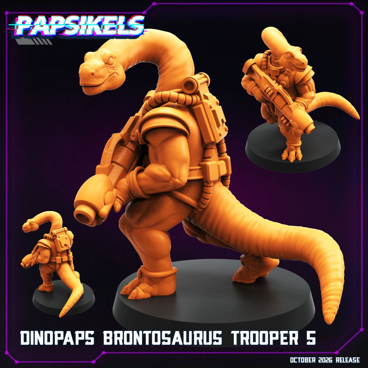 Brontosaurus Trooper 5 32mm resin miniature by Papsikels