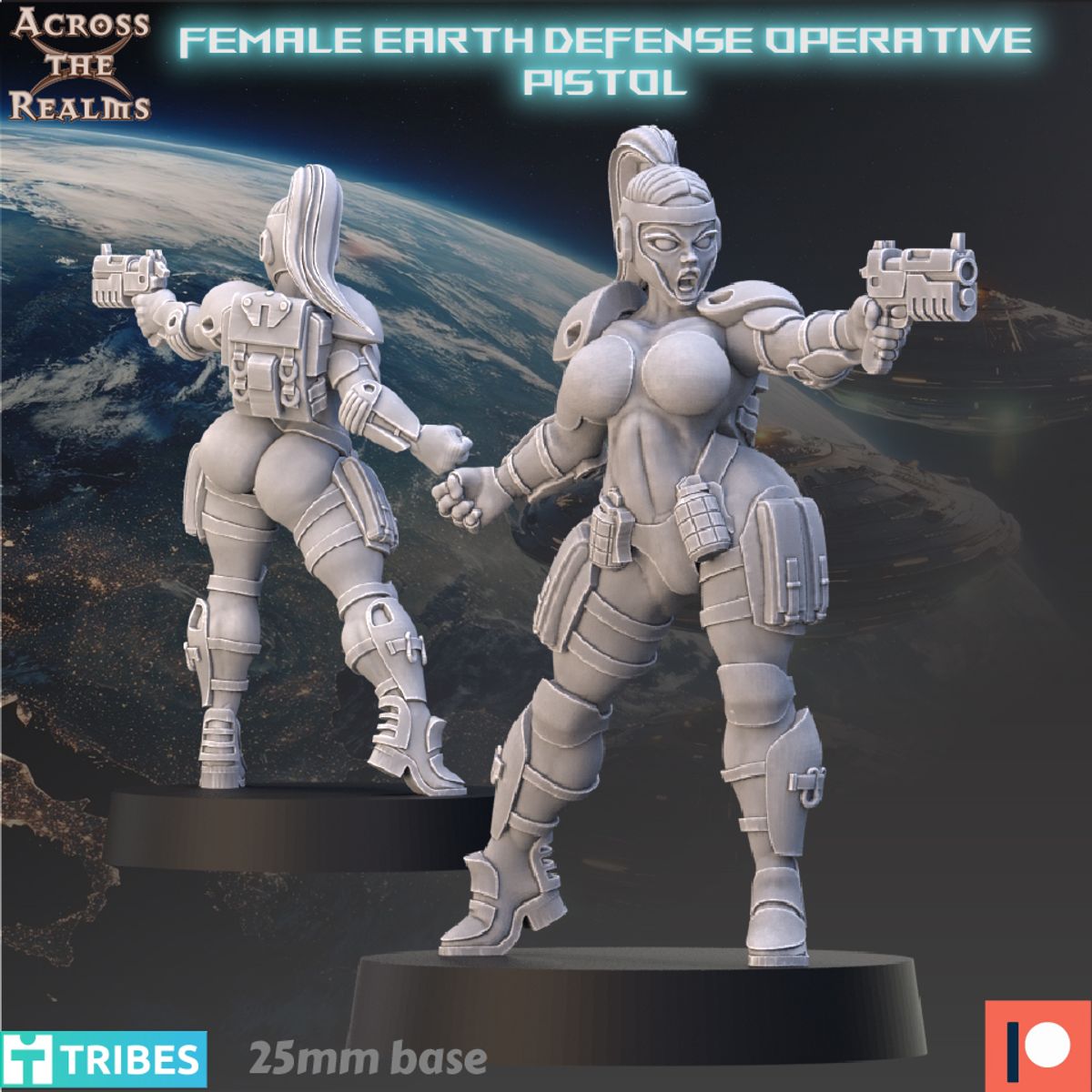 Female Earth Defense Operative with Pistol