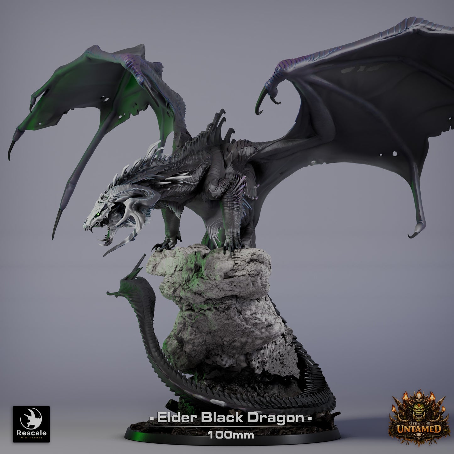 Black Dragon Elder (Sculpted by Rescale Miniatures) - 3D Printed Miniature