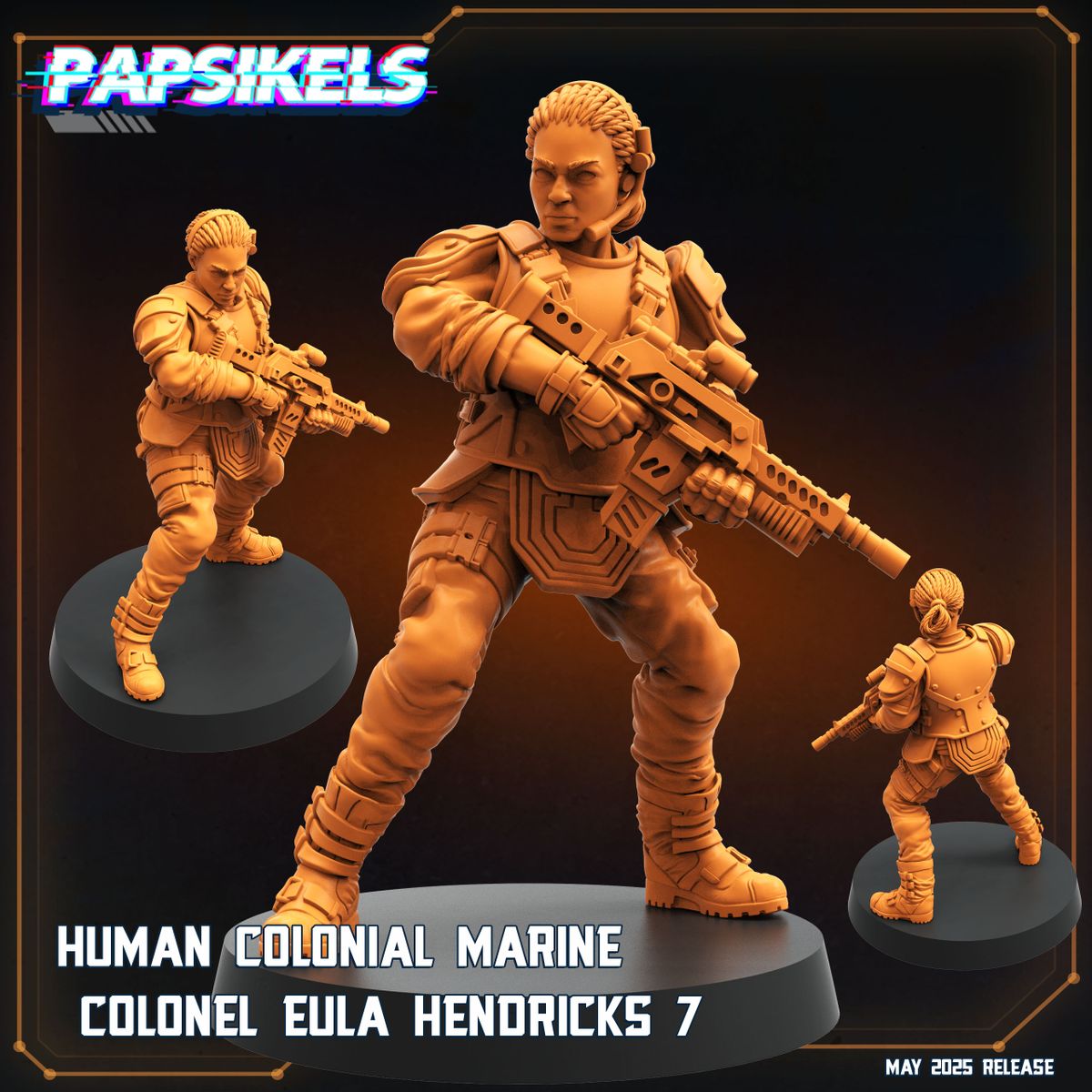 Human Colonial Marine Colonel Eula Hendricks (Sculpted by Papsikels)