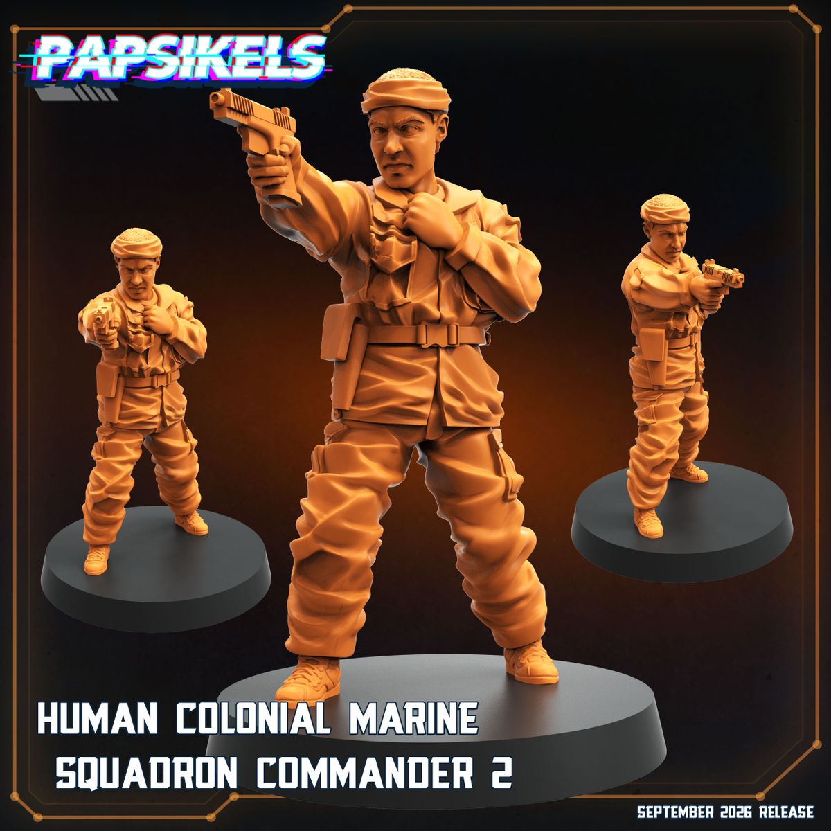 Squadron Commander 2 Colonial Marine 32mm resin miniature by Papsikels