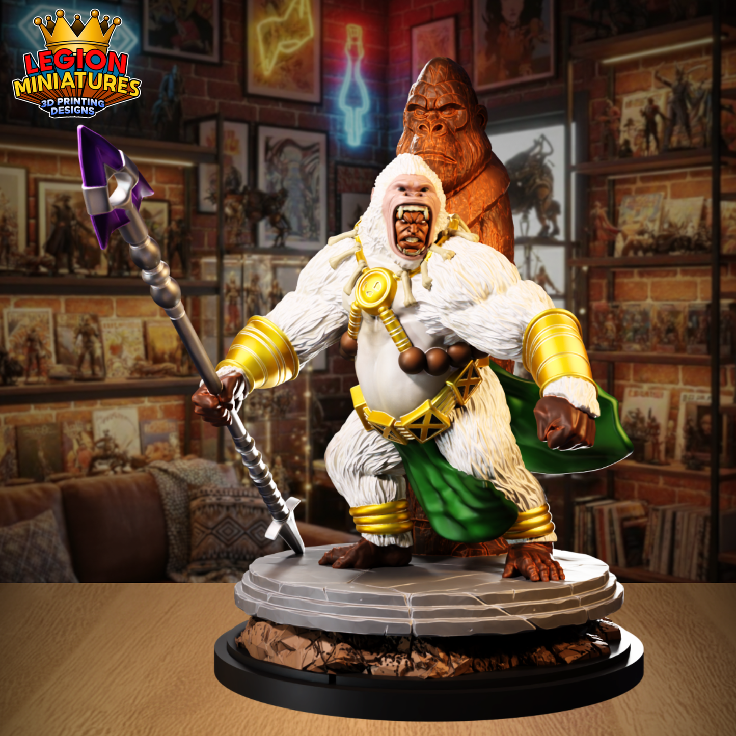 Jabari Mountain Warlord / M’baku - 40mm miniature (Sculpted by Legion Miniatures) - 3D Printed Miniature