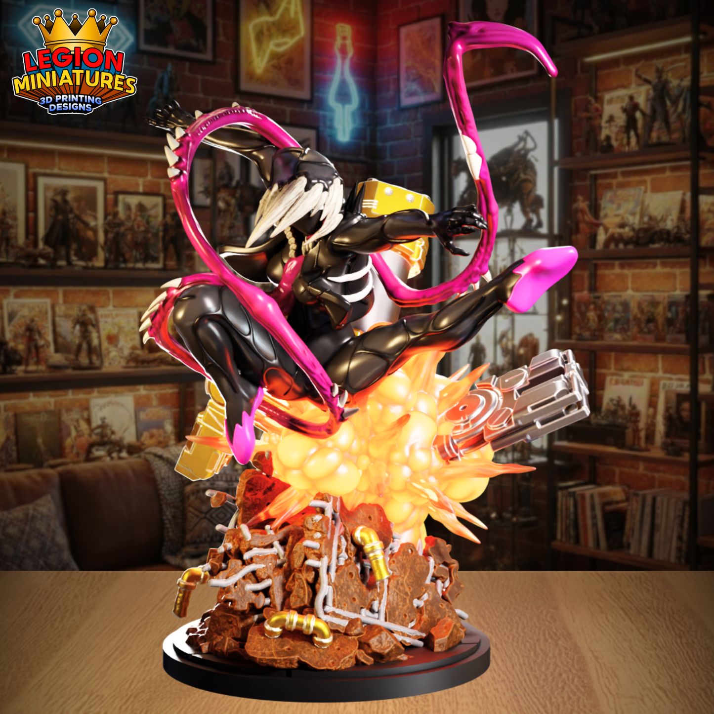 Symbiotic Spider Rogue / Gwenom - 40mm miniature (Sculpted by Legion Miniatures) - 3D Printed Miniature