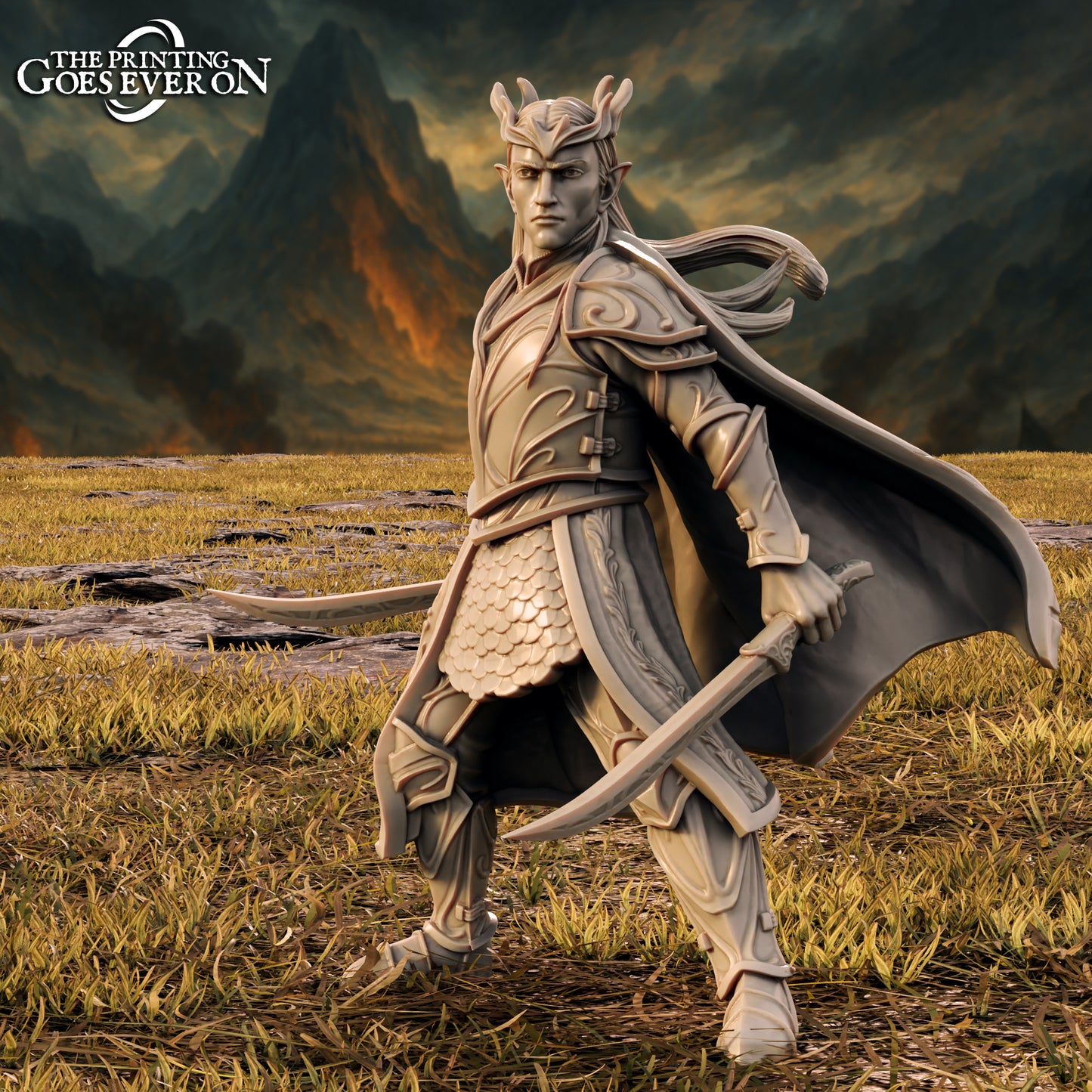 King Thavandir Battle Variant on Foot (Sculpted by The Printing Goes Ever On)
