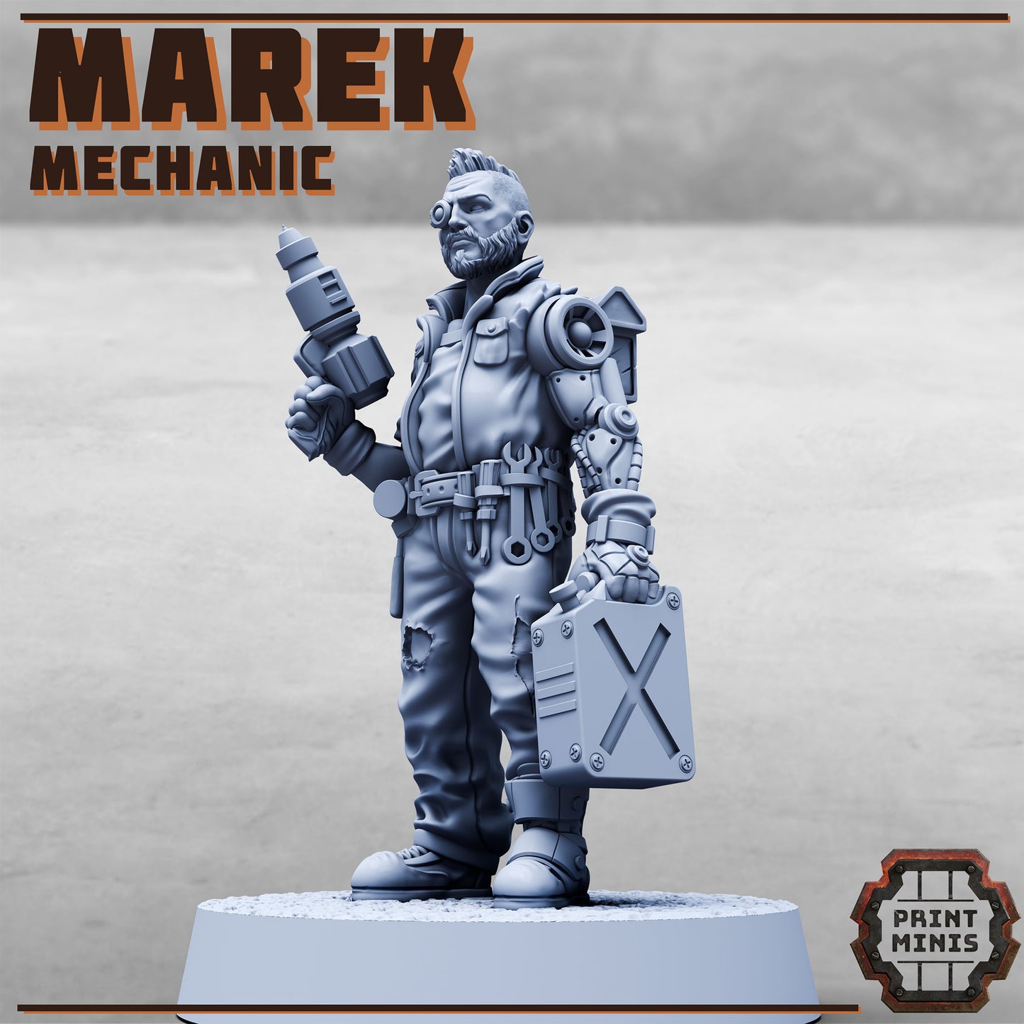 Marek - Mechanic (Sculpted by PrintMinis)
