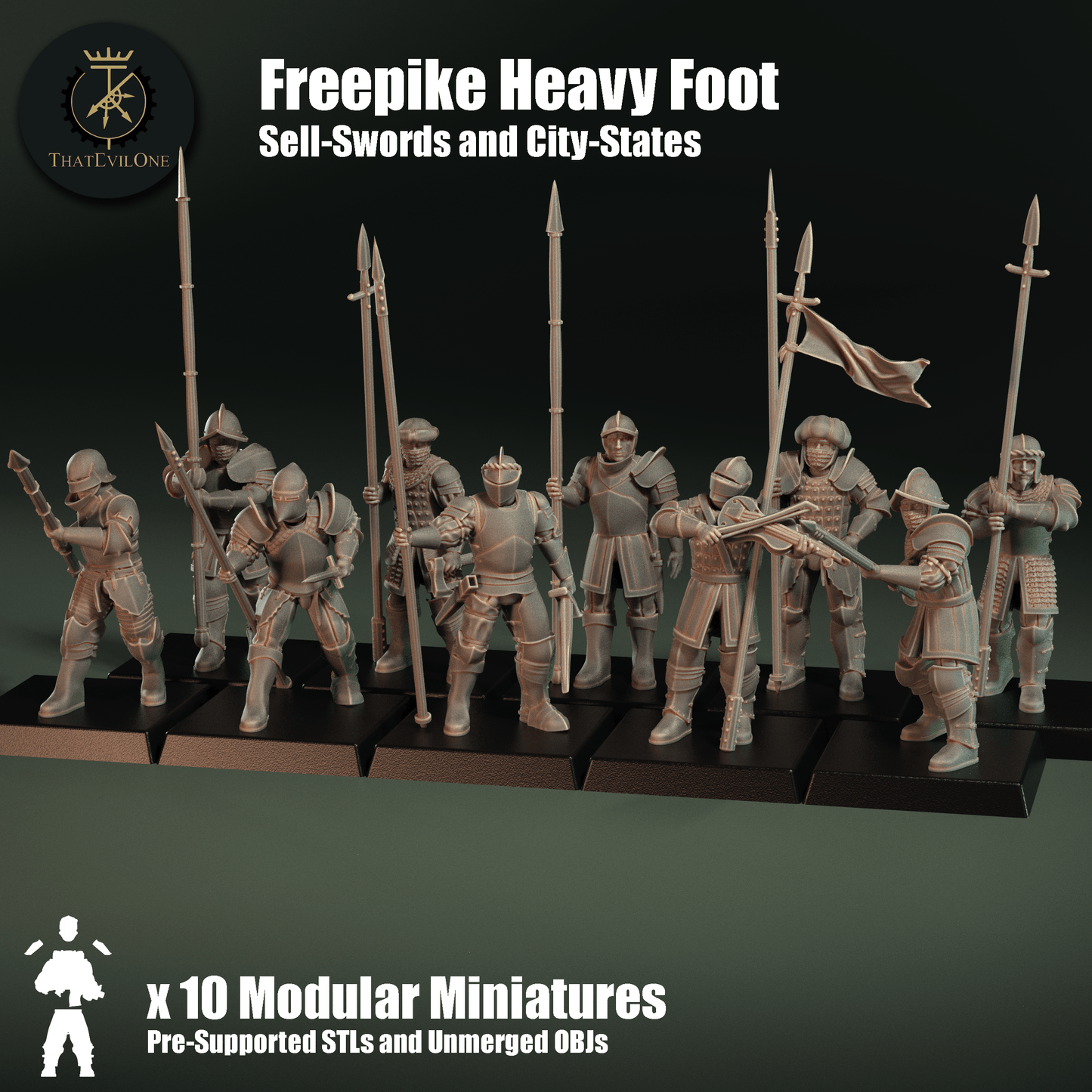 Freepike Heavy Foot - set of 10 (Sculpted by ThatEvilOne)