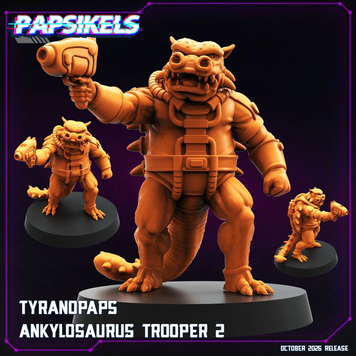 Ankylosaurus Trooper 2 32mm resin miniature by Papsikels