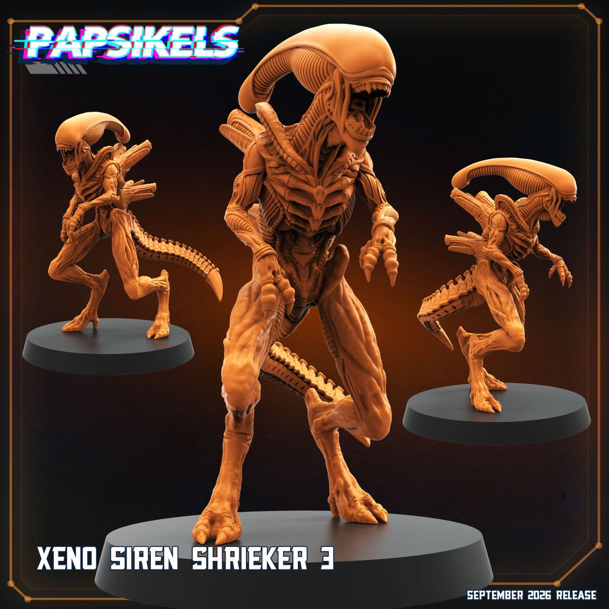 Xeno Siren Shrieker 3 32mm resin miniature by Papsikels