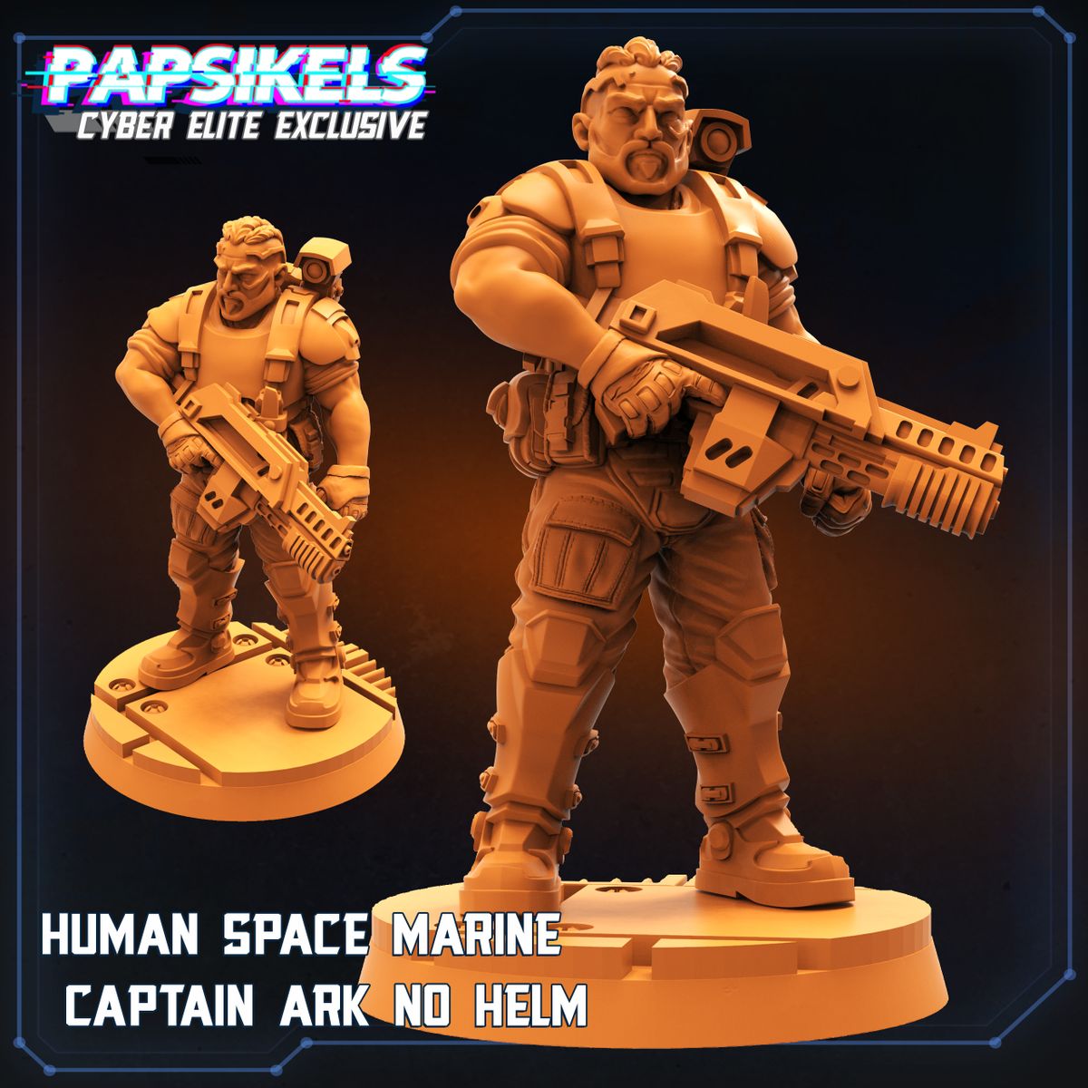 Human Space Marine Captain Ark (Sculpted by Papsikels)