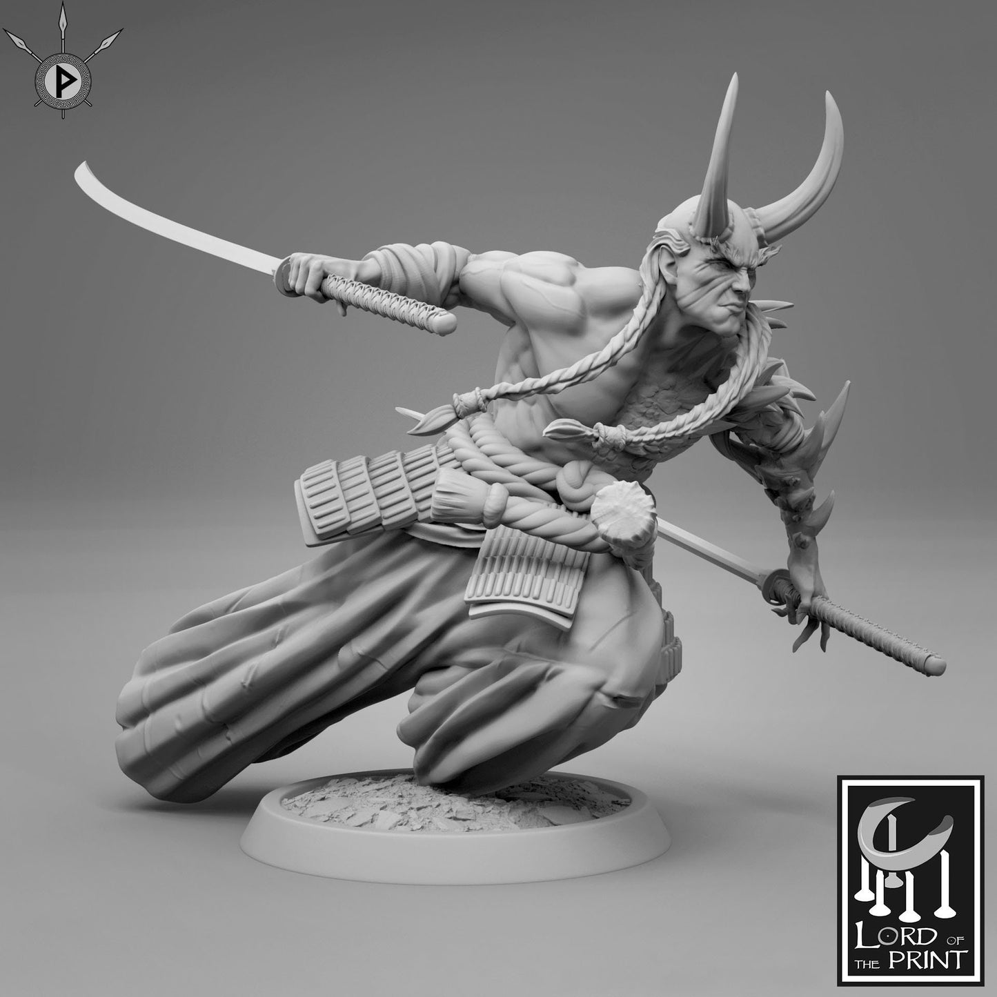 Samurai and Samurai Damon, (Male) by Lord Of The Print (Resin)