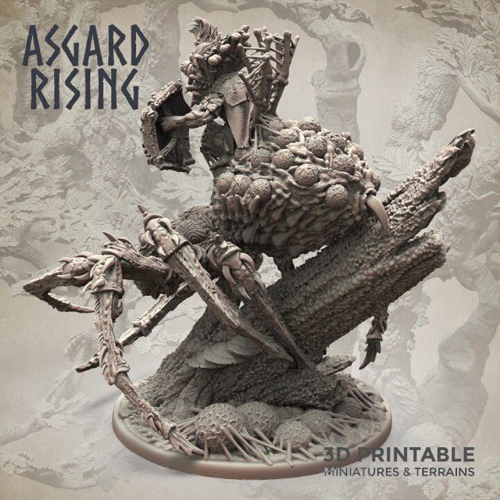 Goblin Chieftain on Gigantic Spider - By Asgard Rising Miniatures