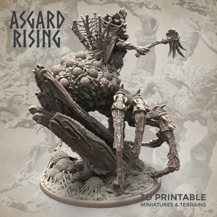 Goblin Chieftain on Gigantic Spider - By Asgard Rising Miniatures