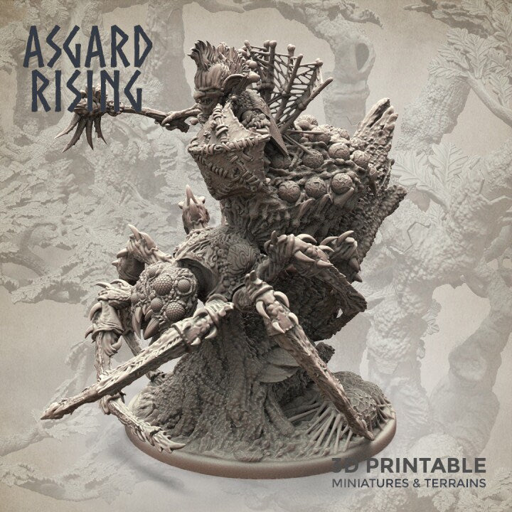 Goblin Chieftain on Gigantic Spider - By Asgard Rising Miniatures