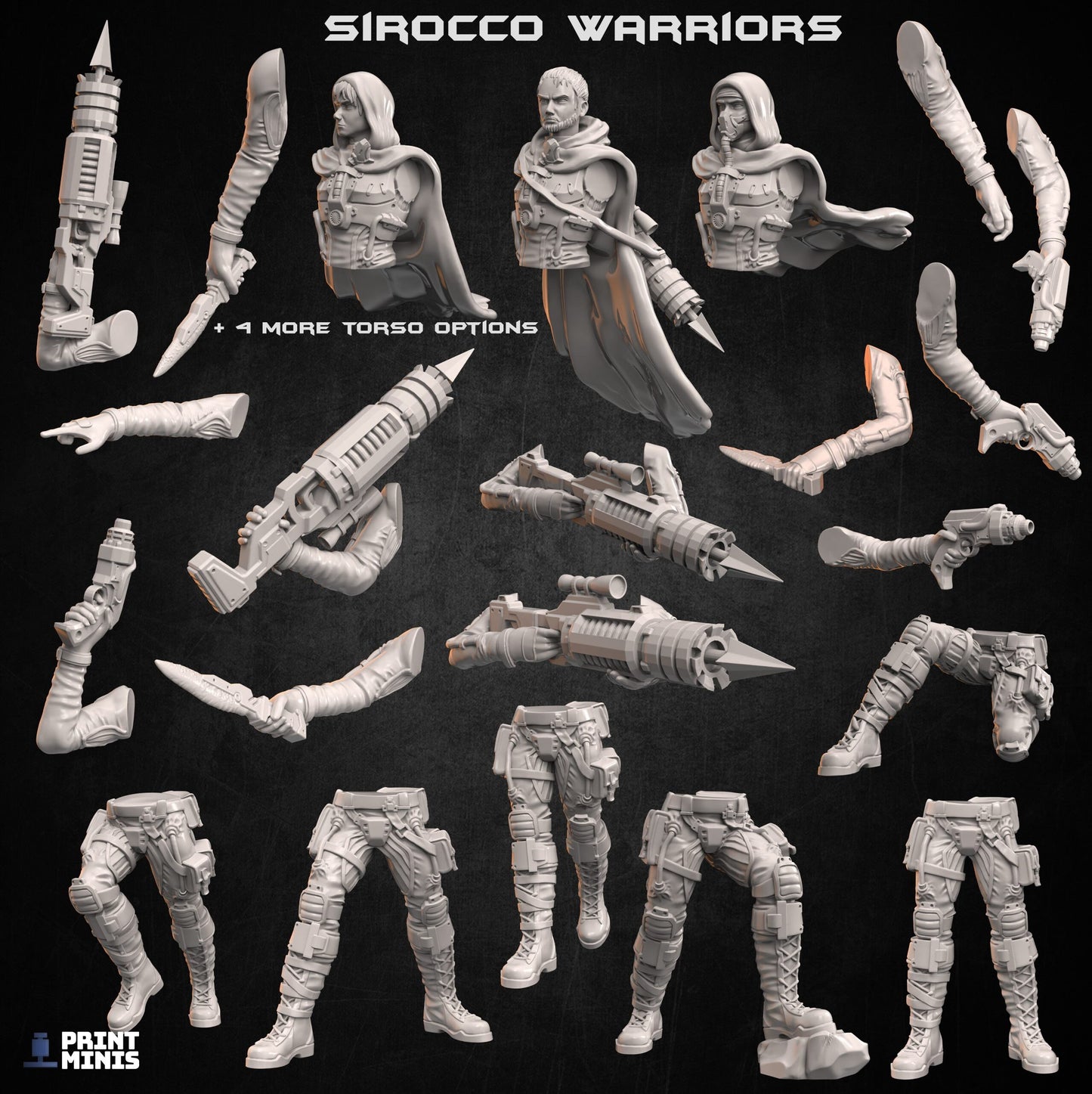Sirocco Desert Warriors Kit (builds 6) by Print Minis