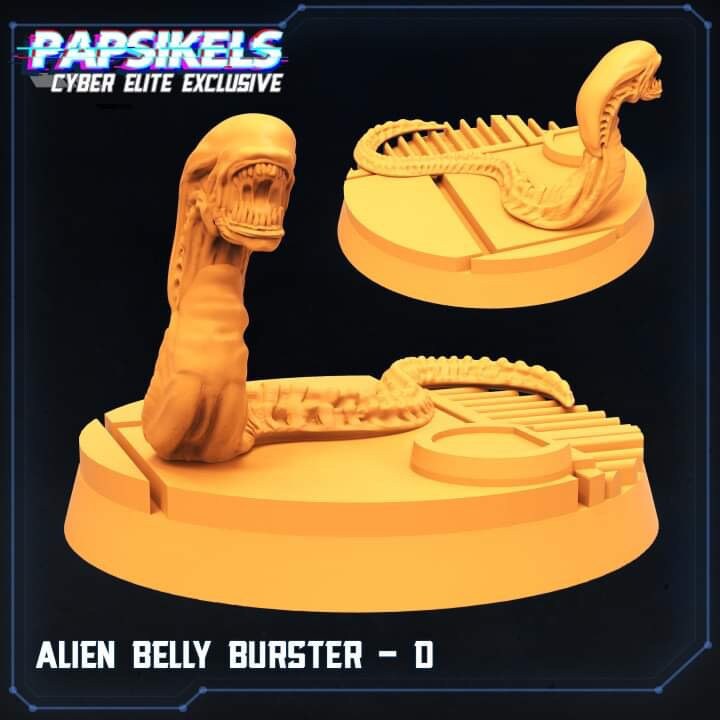 Xenomorph Alien Chest Burster - set of 4 (sculpted by Papsikels)