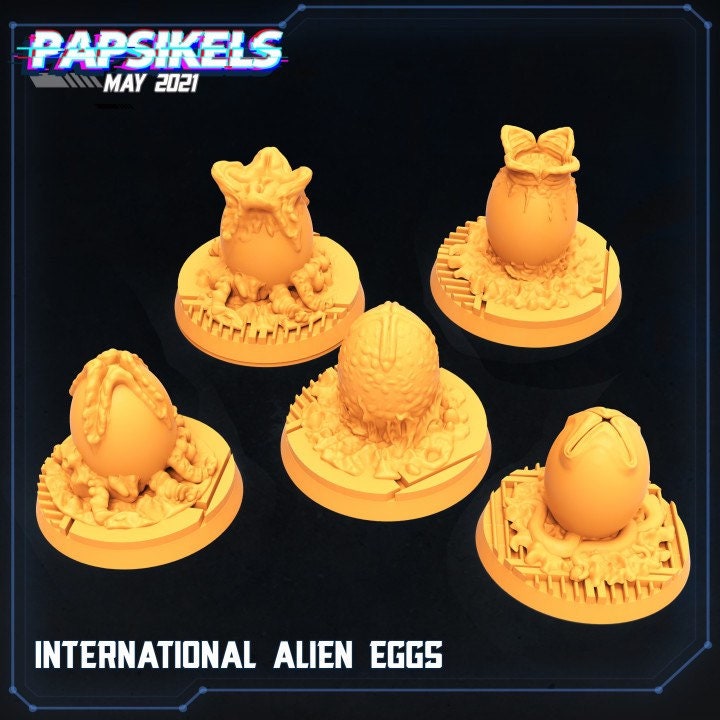 Xenomorph Alien Chest Burster Eggs - set of 5 (sculpted by Papsikels)