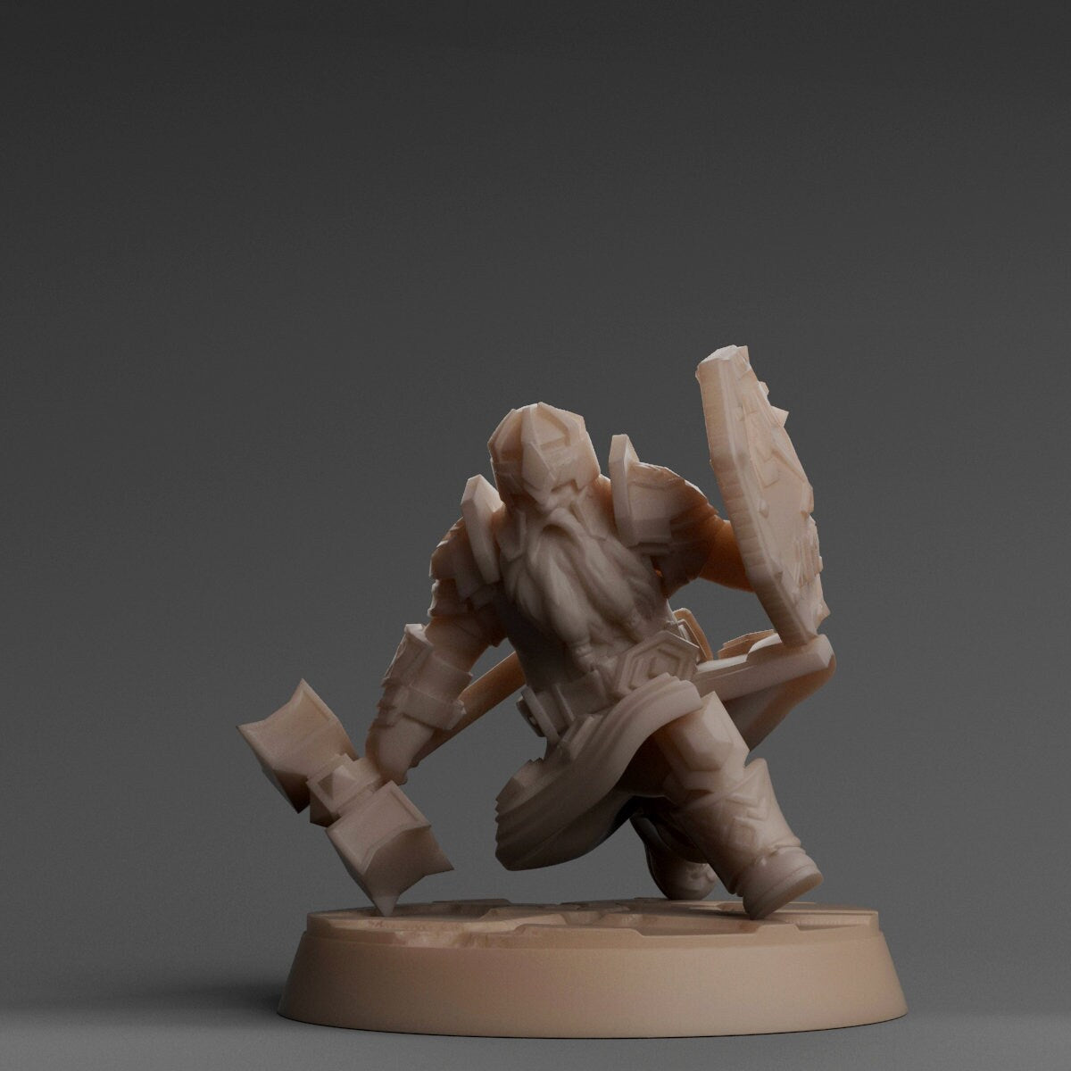 Dwarf with Hammer & Shield (The Mines - Flames of War Kickstarter)