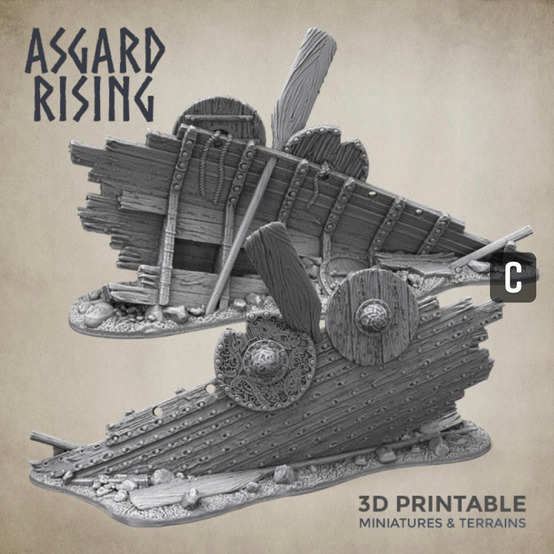 Wrecked Longship (sculpted by Asgard Rising)