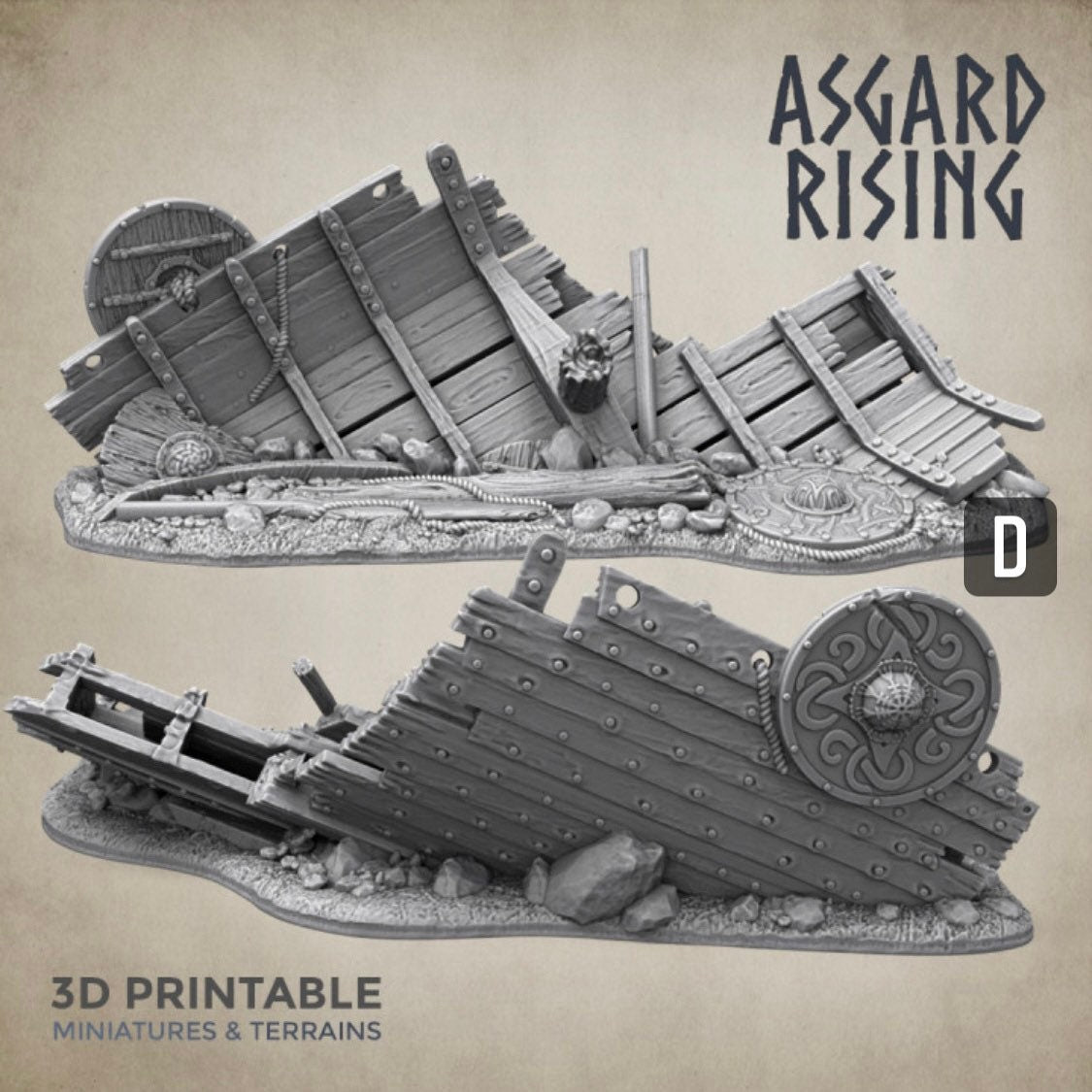 Wrecked Longship (sculpted by Asgard Rising)