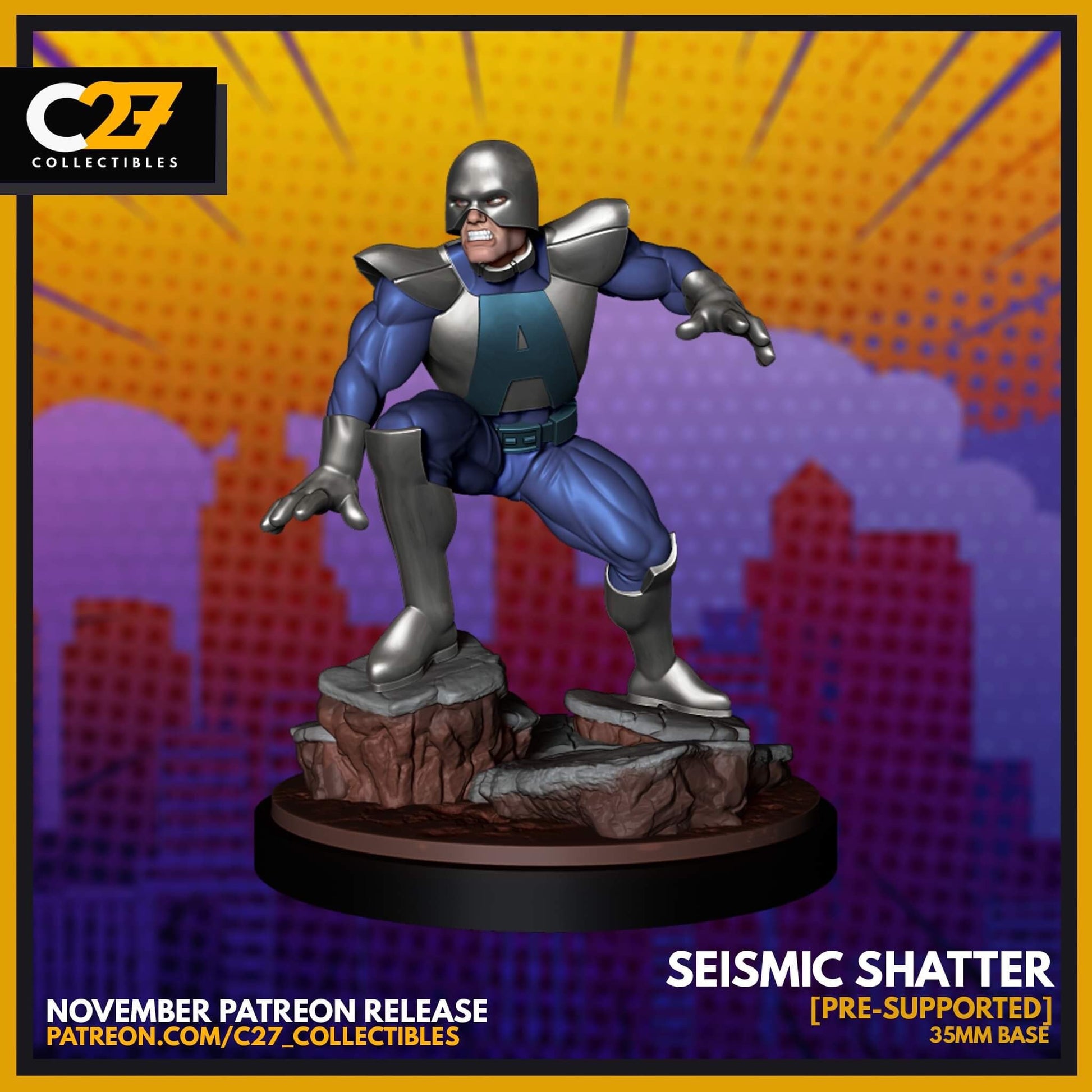 Avalanche / Seismic Shatter 40mm miniature (sculpted by C27 collectibles) (Crisis Protocol Proxy/Alternative)