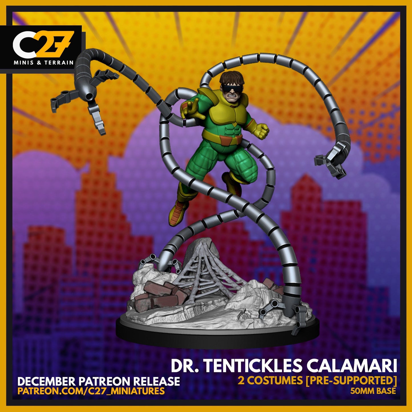 Doctor Octopus / Doctor Tentickles Calamari 40mm miniature (sculpted by C27 collectibles) (Crsis Protocol Proxy/Alternative)