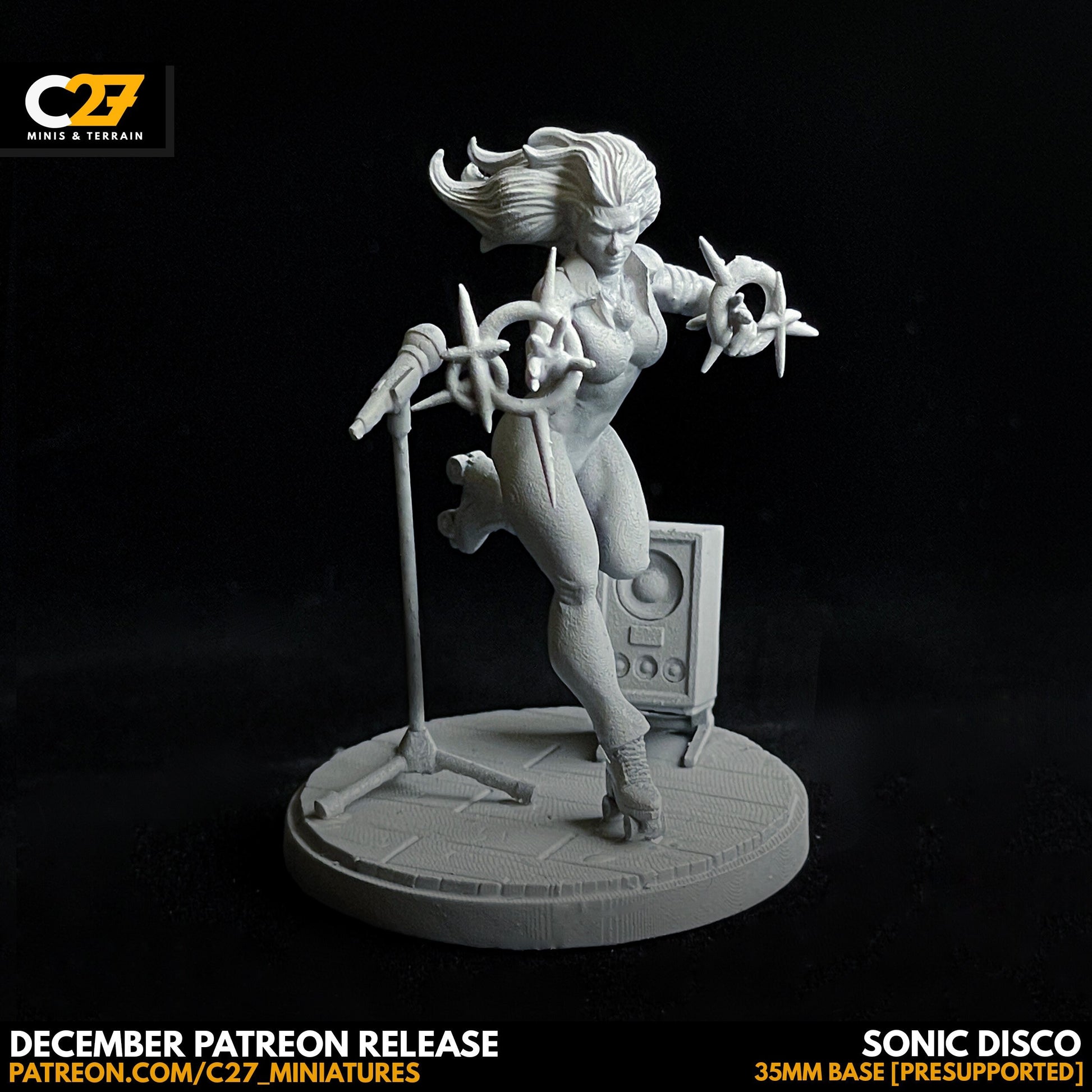 Dazzler / Sonic Disco 40mm miniature (sculpted by C27 collectibles) (Crisis Protocol Proxy/Alternative)