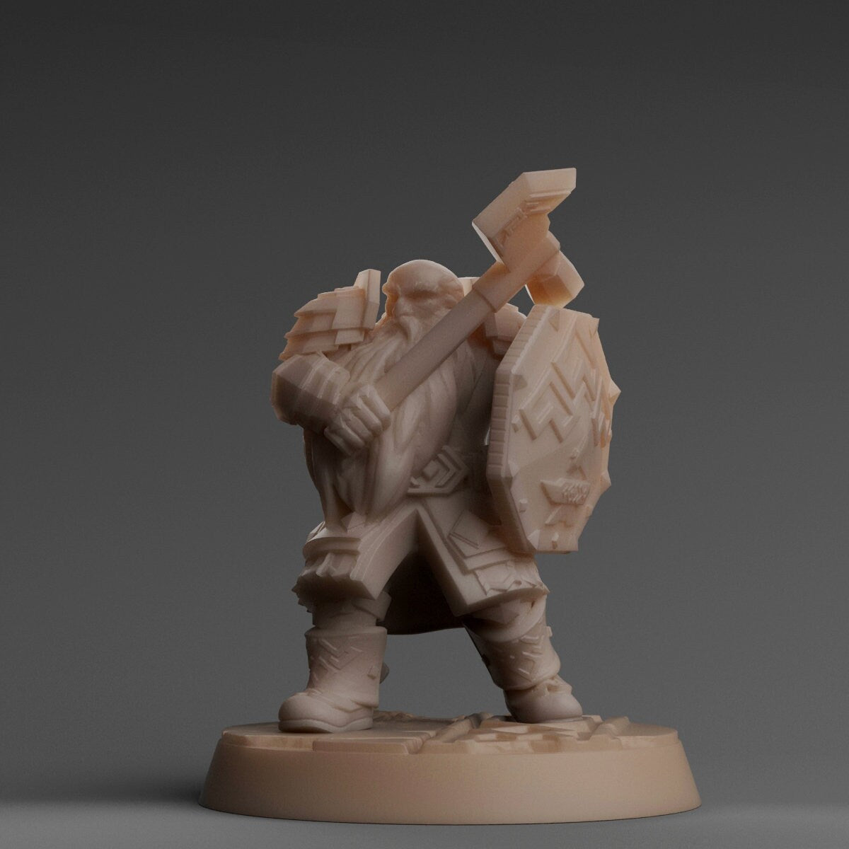 Dwarf with Hammeraxe & Shield (The Mines - Flames of War Kickstarter)