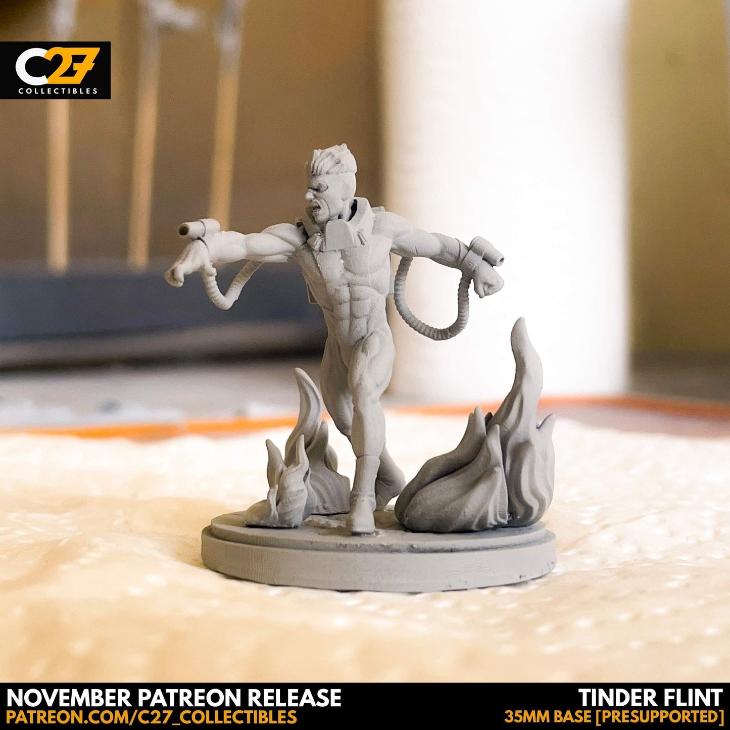 Pyro / Tinder Flint 40mm miniature (sculpted by C27 collectibles) (Crisis Protocol Proxy/Alternative)