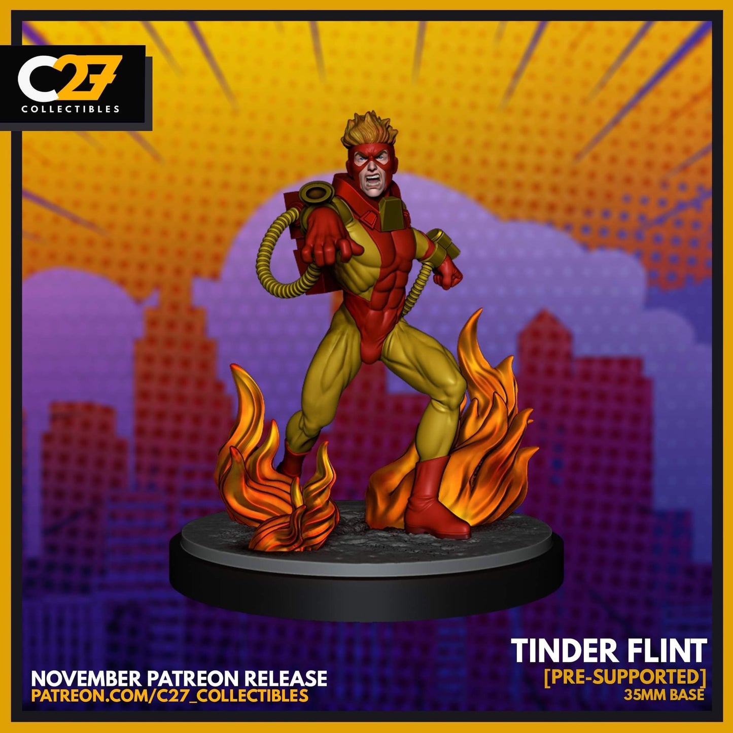 Pyro / Tinder Flint 40mm miniature (sculpted by C27 collectibles) (Crisis Protocol Proxy/Alternative)
