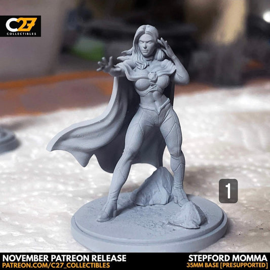 Emma Frost / Stepford Momma 40mm miniature (sculpted by C27 collectibles) (Crisis Protocol Proxy/Alternative)