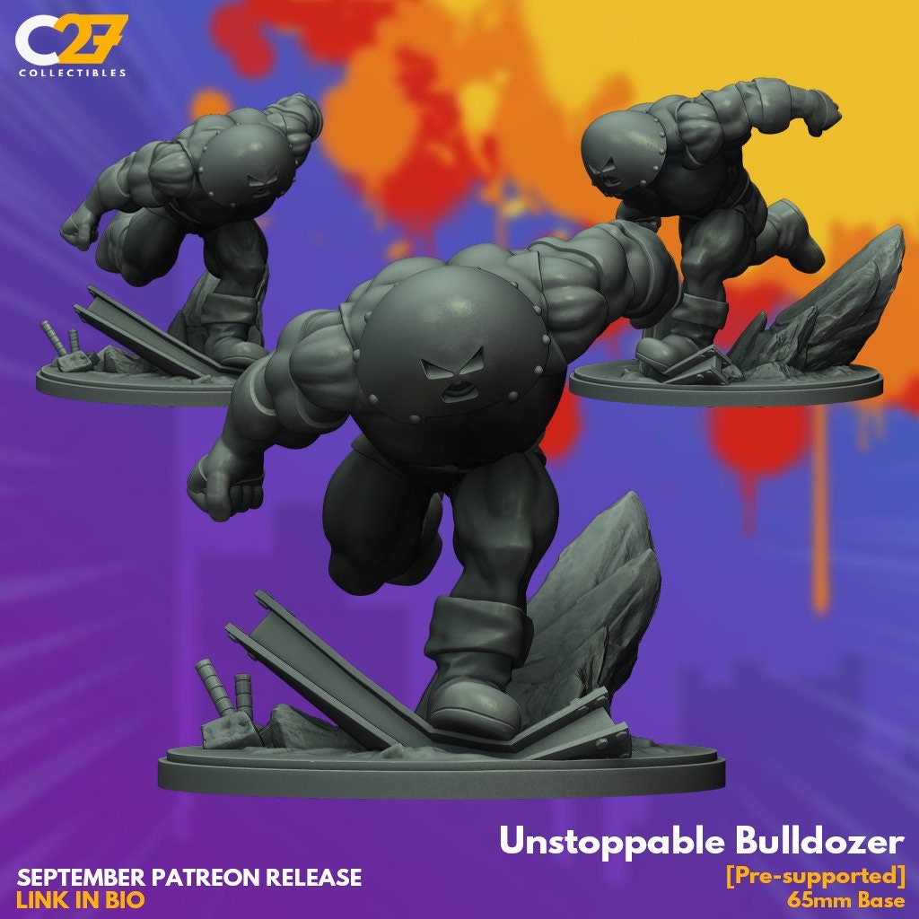 Juggernaut / Unstoppable Bulldozer 40mm miniature (sculpted by C27 collectibles) (Crisis Protocol Proxy/Alternative)
