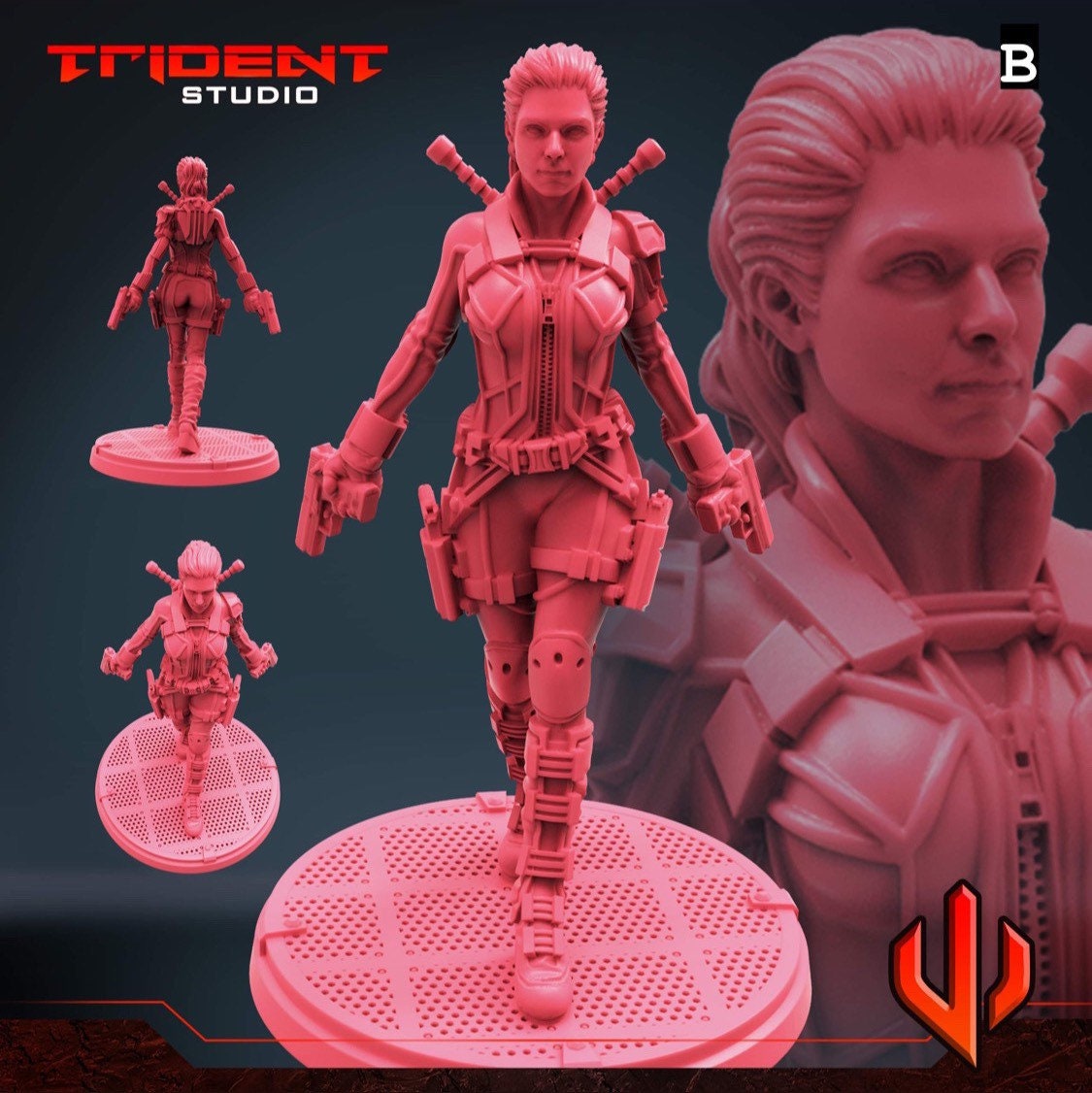 Melina Vostokoff / The Iron Maiden (Fan art sculpted by Trident Studio) (Crisis Protocol Proxy/Alternative)