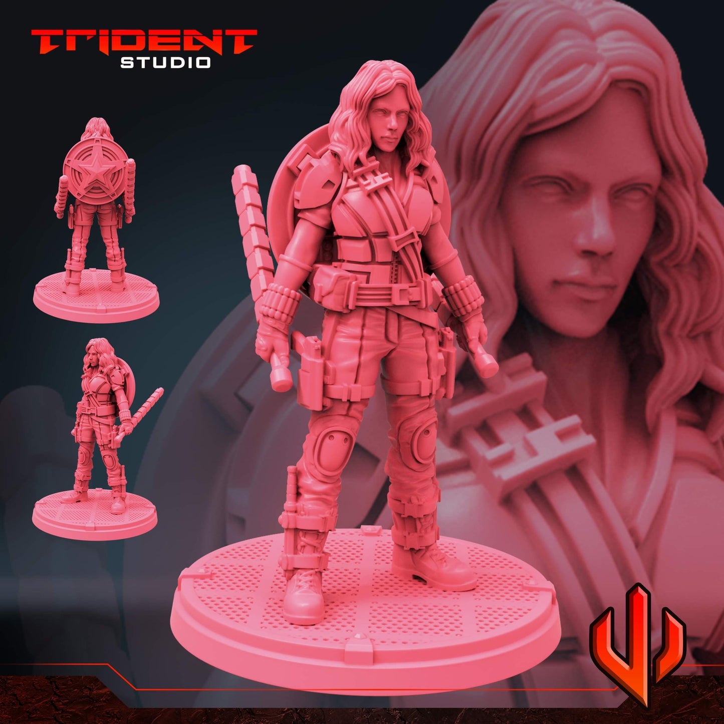 Black Widow - What If… (Fan art sculpted by Trident Studio) (Crisis Protocol Proxy/Alternative)