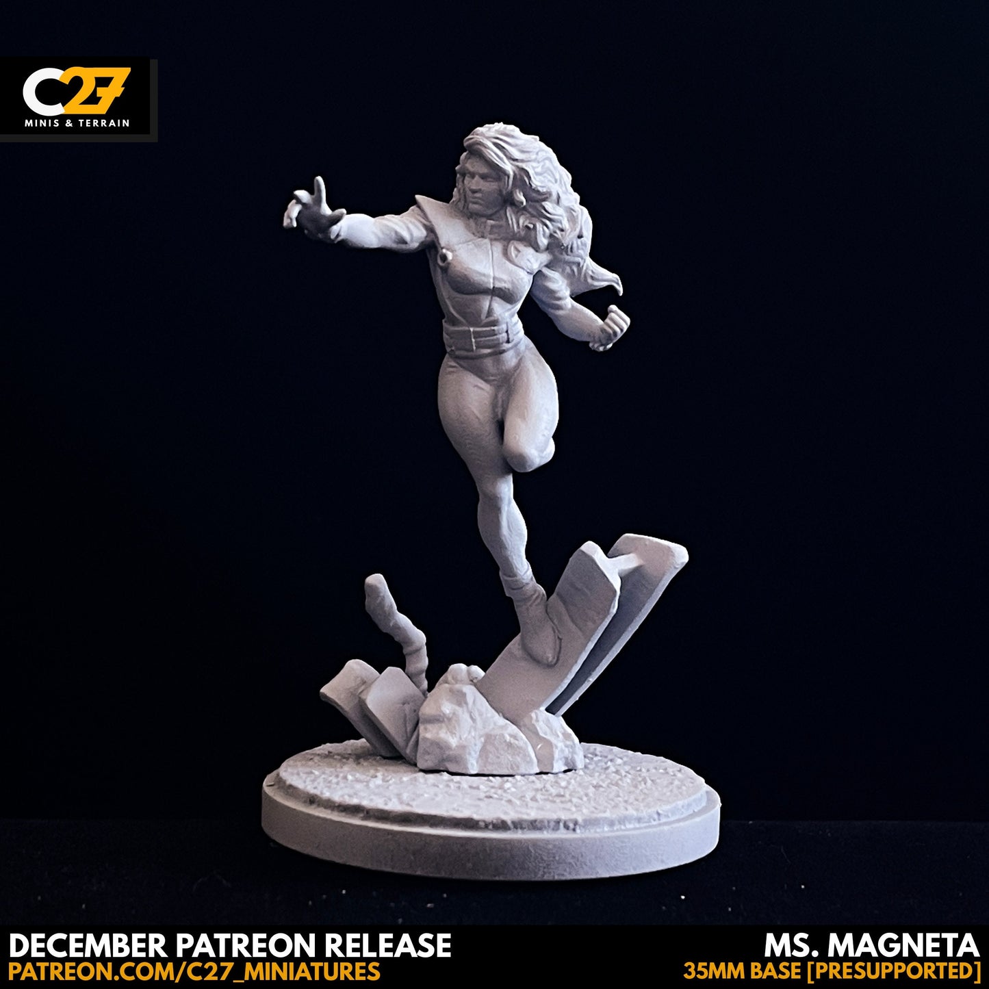 Polaris / Ms Magneta 40mm miniature (sculpted by C27 collectibles) (Crisis Protocol Proxy/Alternative)