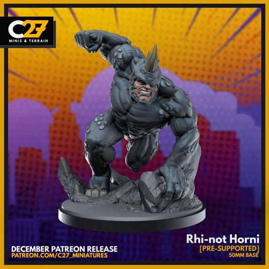 Rhino / Rhi-not Horni 40mm miniature (sculpted by C27 collectibles) (Crisis Protocol Proxy/Alternative)