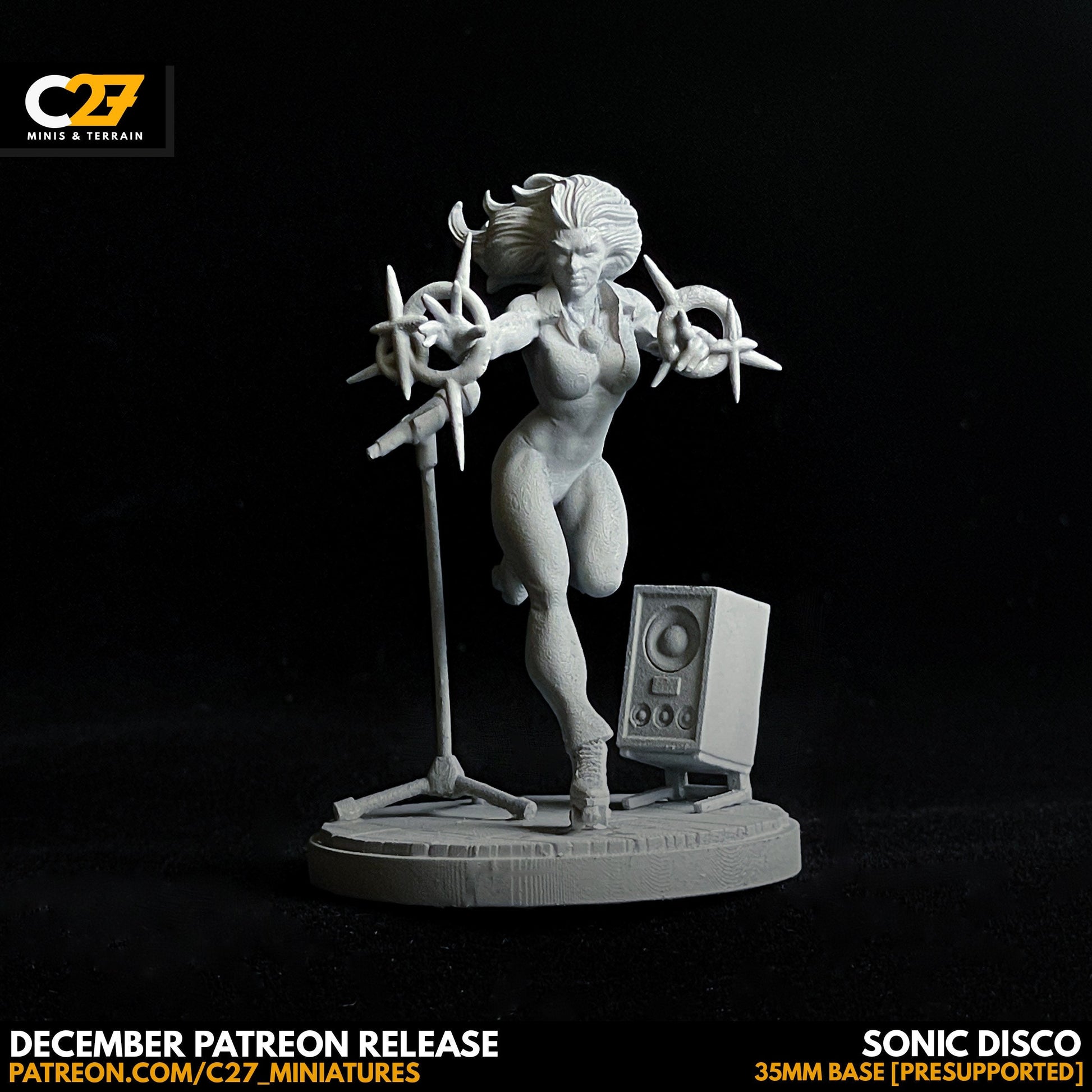 Dazzler / Sonic Disco 40mm miniature (sculpted by C27 collectibles) (Crisis Protocol Proxy/Alternative)
