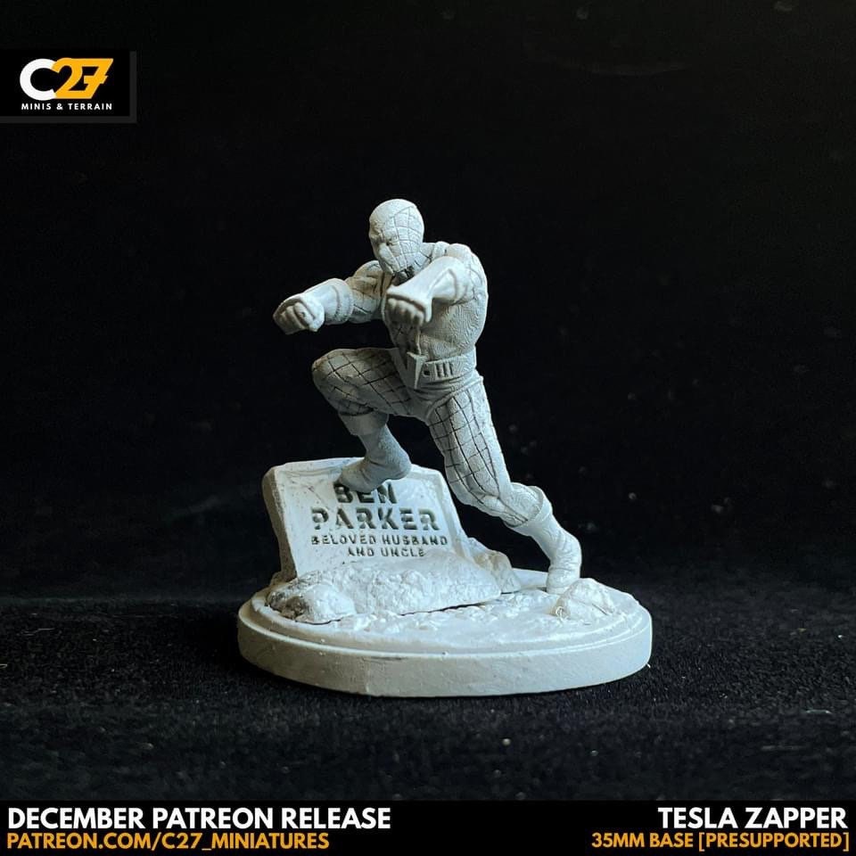 Shocker / Tesla Zapper 40mm miniature (sculpted by C27 collectibles) (Crsis Protocol Proxy/Alternative)