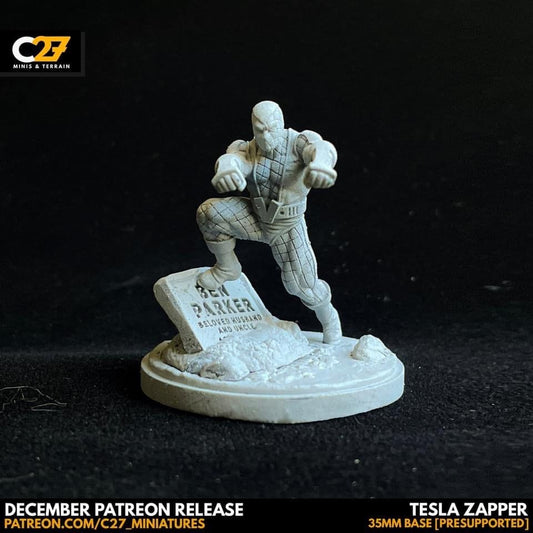 Shocker / Tesla Zapper 40mm miniature (sculpted by C27 collectibles) (Crsis Protocol Proxy/Alternative)