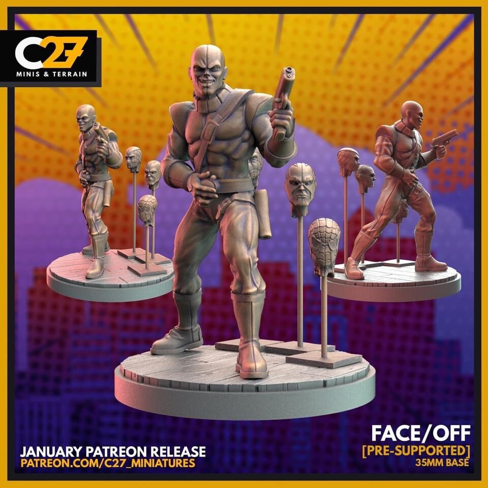 Chameleon / Face/Off 40mm miniature (sculpted by C27 collectibles) (Crisis Protocol Proxy/Alternative)