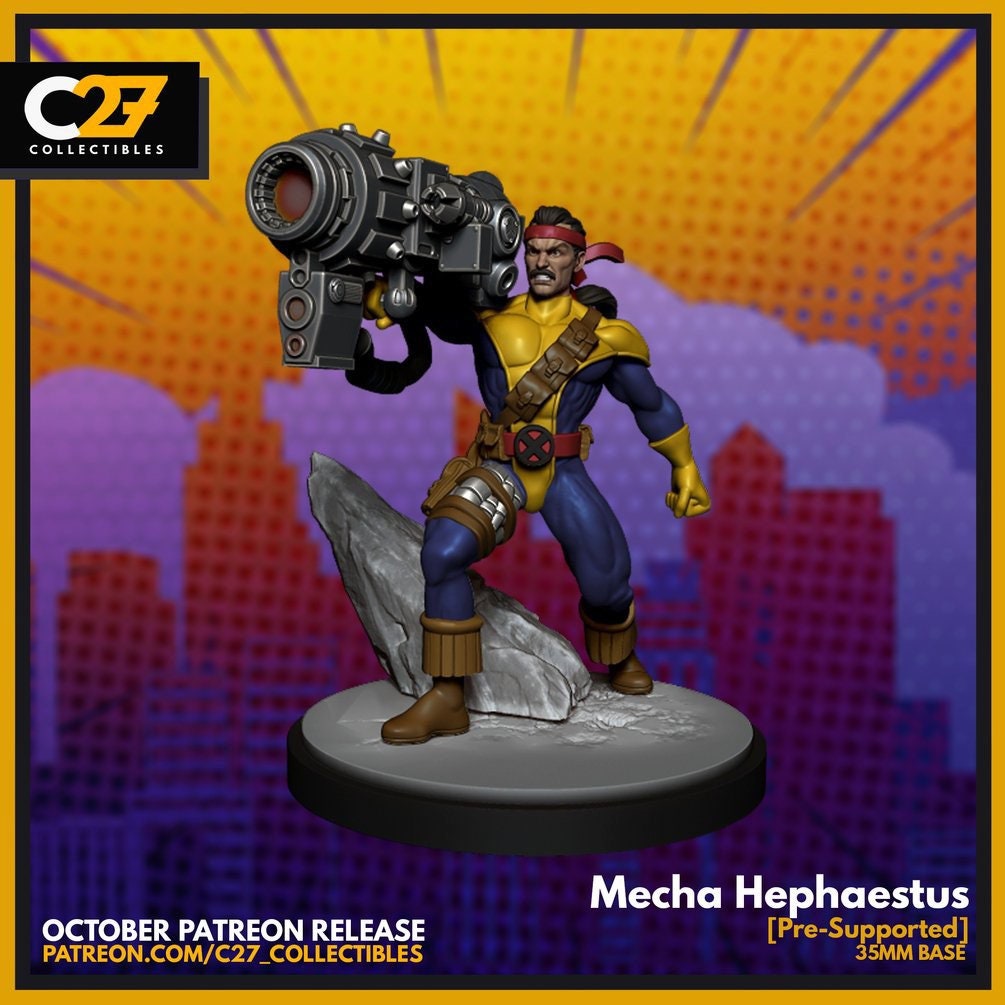Forge / Mecha Hephaestus 40mm miniature (sculpted by C27 collectibles) (Crisis Protocol Proxy/Alternative)