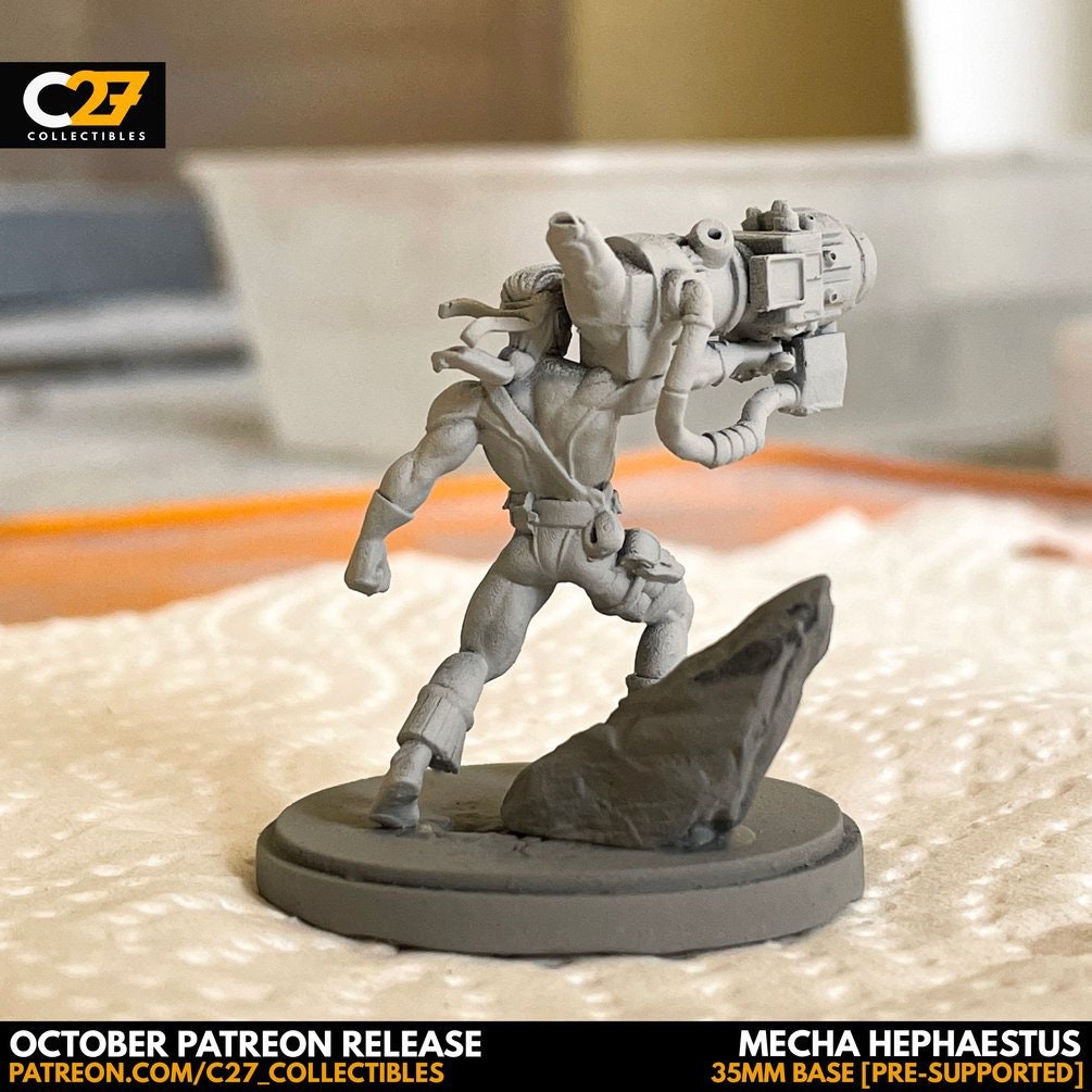 Forge / Mecha Hephaestus 40mm miniature (sculpted by C27 collectibles) (Crisis Protocol Proxy/Alternative)