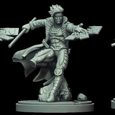 Gambit / Kinetic Man 40mm miniature (sculpted by C27 collectibles) (Crisis Protocol Proxy/Alternative)