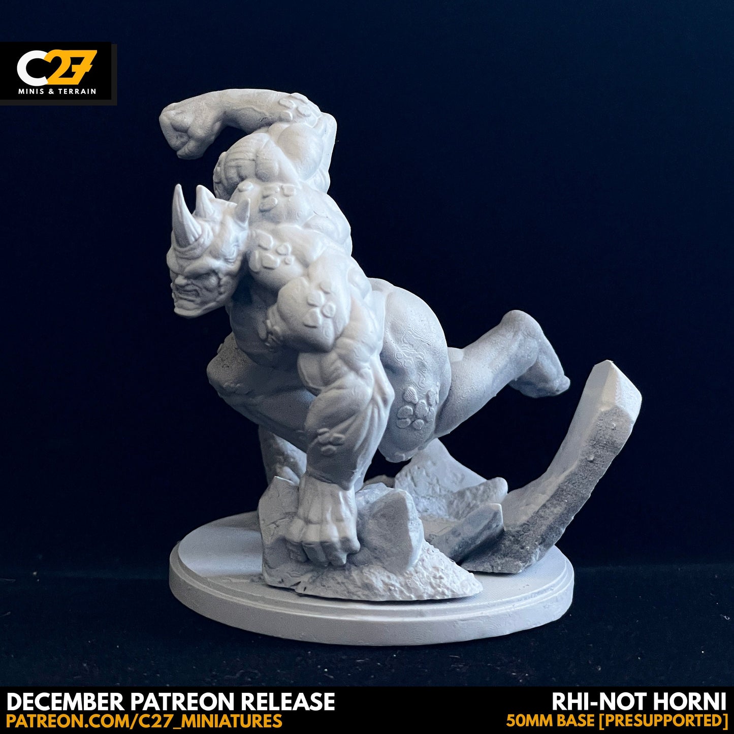 Rhino / Rhi-not Horni 40mm miniature (sculpted by C27 Studios) (Crisis Protocol Proxy/Alternative)