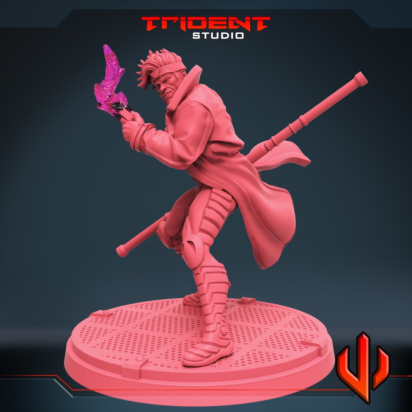 Gambit - Pose A (Fan art sculpted by Trident Studio) (Crisis Protocol Proxy/Alternative)