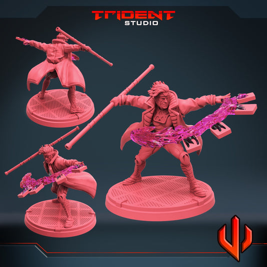 Gambit - Pose B (Fan art sculpted by Trident Studio) (Crisis Protocol Proxy/Alternative)